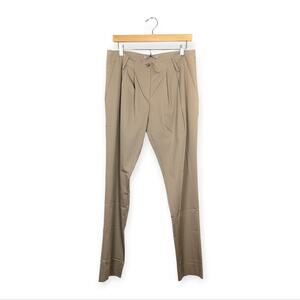 NWT D. Exterior Khaki Straight Leg Italian Trouser Pants Size 46